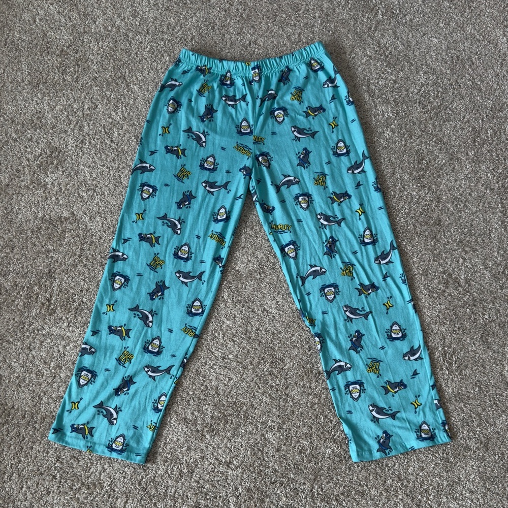 Hurley Boys pajama bottoms pants shark print pj’s 🦈 size 14